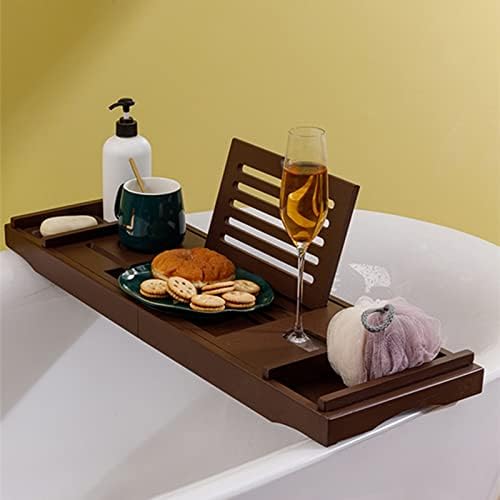 Bath Tub Shelf Rack Multi-Purpose Bathtub Board Tablet with Extending Sides Bathroom Caddy Tray