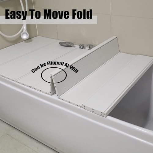 Luxury Folding Bathtub Cover Caddy Tray - 0.6cm Thick Insulation Lid for Spa & Reading - Durable Dust Board Bath Accessories