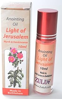 Light of Jerusalem Frankincse & Myrrh Zuluf Biblical Gift Made of Perfumed Anointing Oil - 10ml (.34 fl. oz.) Roll-On Bottle | Frankincse Oil & Myrrh from Israel for Prayers Faith Healing PER006