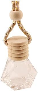 4Pcs 8ml Hanging Car Air Freshener Bottle Scent Essential Oil Car Diffuser with Wooden Cap Glass Vial Pendant for Aromatherapy