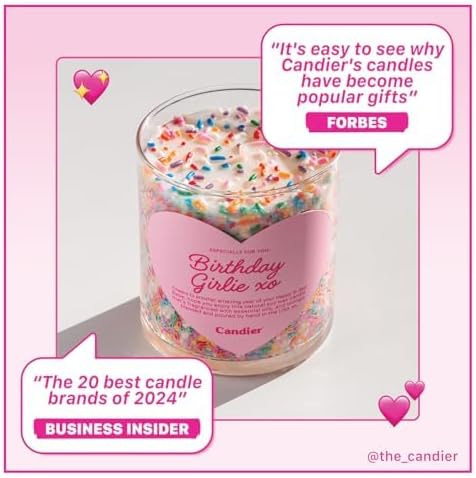 Birthday Cake Scented Candle with Sprinkles, Natural Soy Candle, Aromatherapy for Relaxation, Unique Gift Candle for Women, 60-Hour Burn Time - Candier by Ryan Porter
