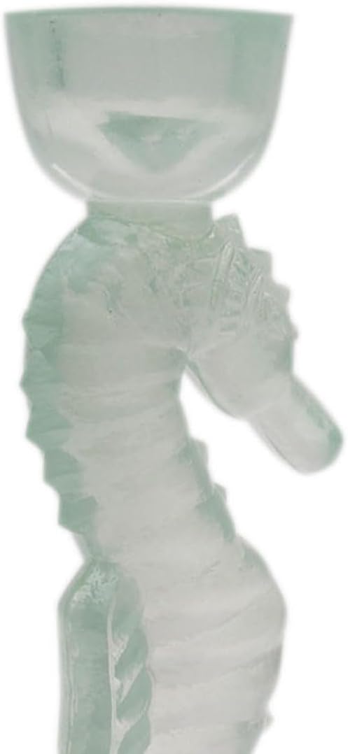 Gallerie II Seahorse Glass Coastal Candle Holders Set of 2 Green