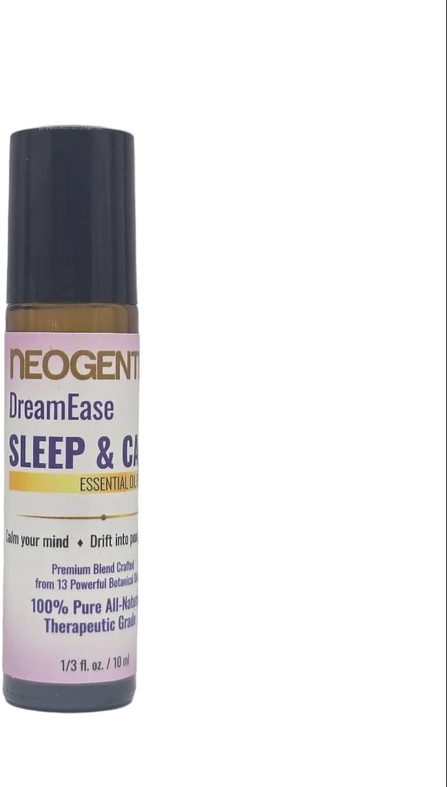DreamEase Sleep and Calm Essential Oil Roll-On –Crafted from 13 Pure Botanical Oils – Nighttime Relaxation Aromatherapy, Made in USA – 10 mL