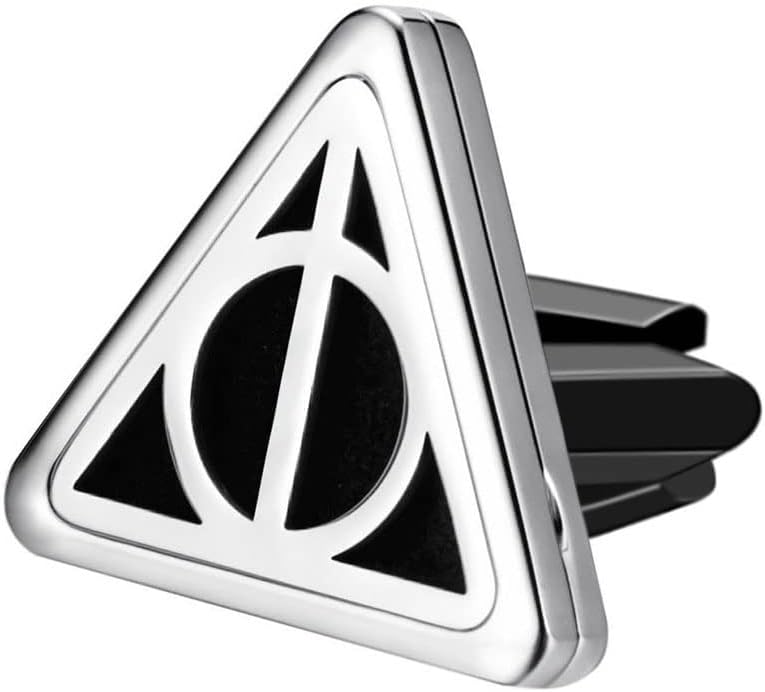 Wild Essentials Potter Hallows Car Vent Diffuser Kit – 316L Stainless Steel Locket, Rubber-Coated 4-Way Clip, 8 Color Pads (22mm), 25mm – Includes Inner Calm (1 x 10ml)