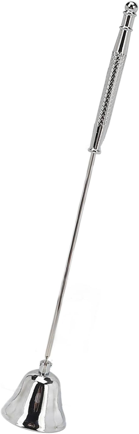 Candle Care, Candle Wick Trimmer and Snuffer Set Vintage Stainless Steel Candle Wick Snuffer with Long Handle for Putting Out Candle Flame Safely for Smokeless Extinguishing (Silver)