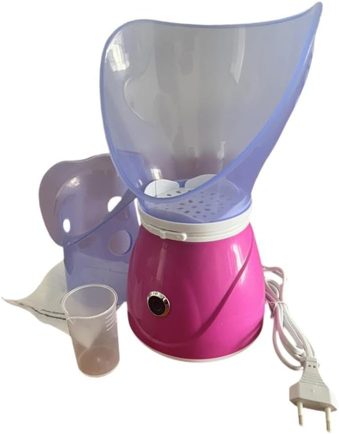 Facial Steamer Steam Inhaler Face Steamer Vacuum Esthetician Facial Deep Cleaning with Material Adjustable Steam, Pink