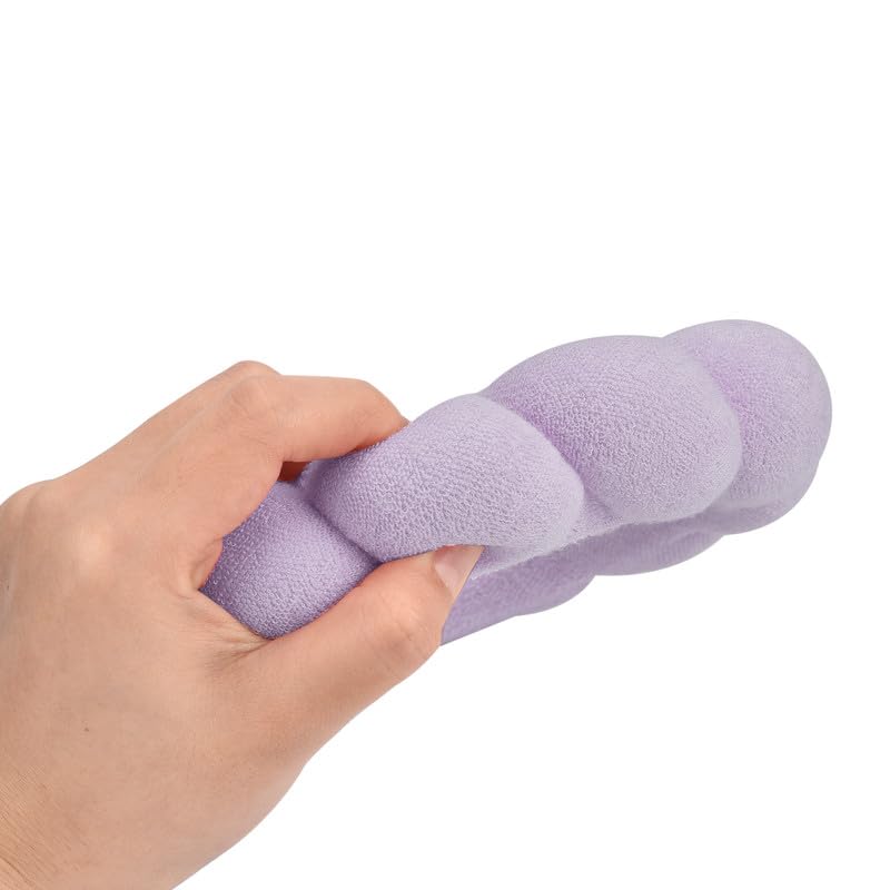 Soft Puffy Headband for Washing Face – Terry Cloth Skincare & Makeup Removal Hair Band for Women & Girls | Non-Slip Bubble Spa Headbands for Facial, Exfoliating, Bath & Beauty Routine