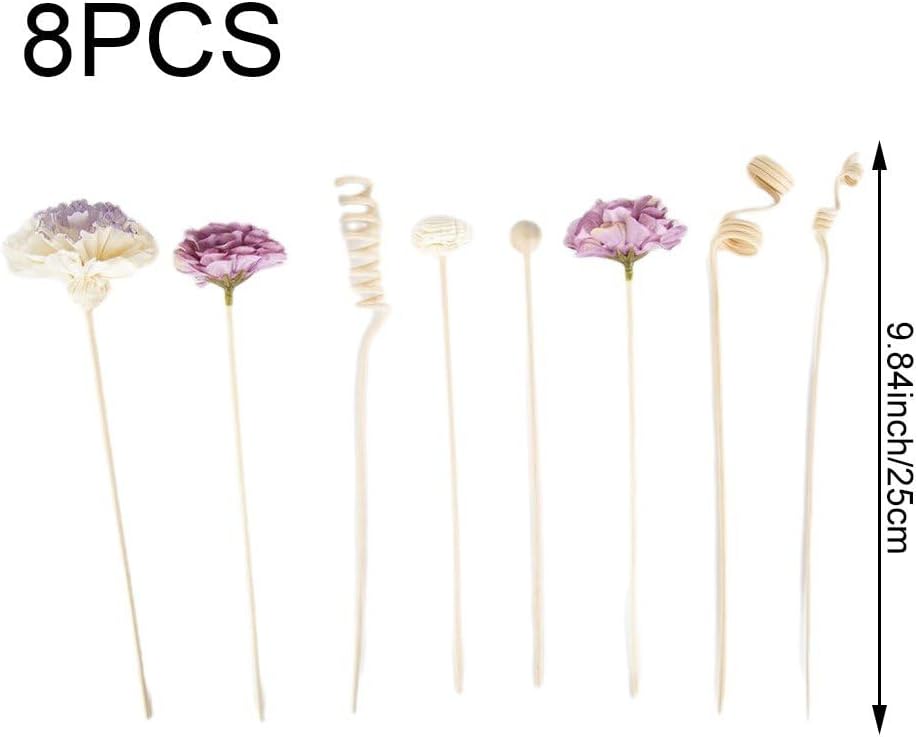 Diffuser Stick Set, 8 Pcs Rattan Flower Fragrance Diffuser Set, Fragrance Diffuser Replacement Rattan Sticks Home Decor
