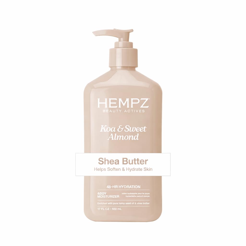 HEMPZ Sweet Almond & KOA Body Lotion, Moisturizing Hemp Seed Oil and Shea Butter, Hydrating Vegan Lotion for Dry Skin, 17 oz