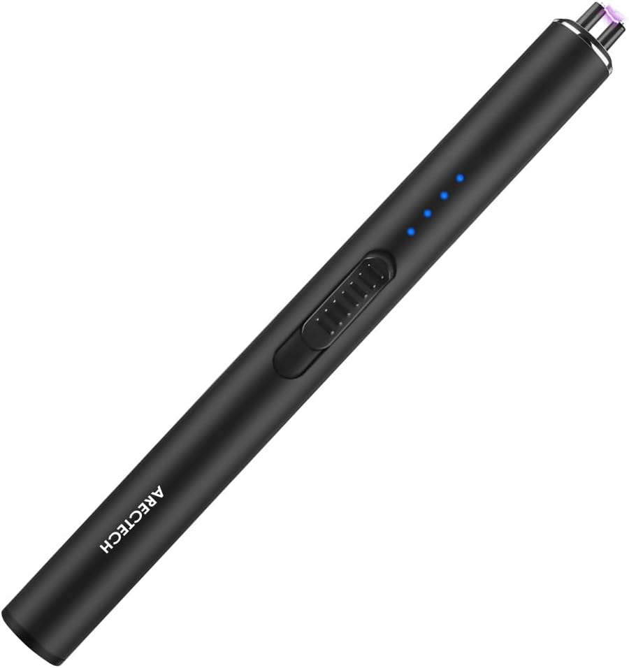ARECTECH Electric Candle Rechargeable Lighter Arc Plasma Lighters for Candle Kitchen Camping Christmas Type-C Black