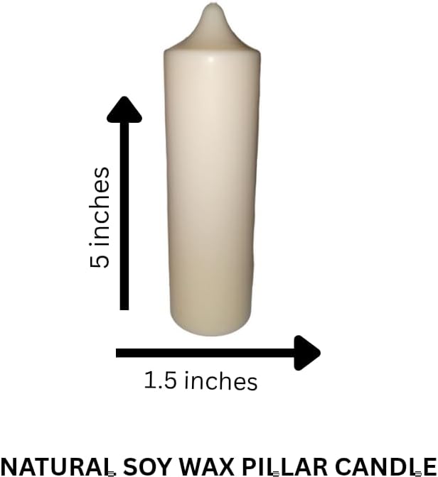 Soy Wax Pillar Candle, 1.5 x 5 Inches – Hand-Poured, Natural Home Décor Accent (You Receive Only 1)