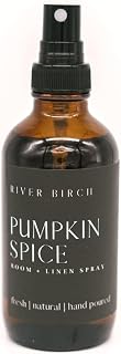 River Birch Pumpkin Spice Scented Linen and Room Spray | Home Fragrance | 4 oz Glass Amber Bottle | Luxury Signature Scent | Handmade in Texas