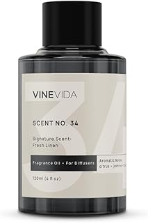 VINEVIDA Fresh Linen Fragrance Oil for Cold Air Diffusers - 4 Fl Oz - Essential Oils for Diffuser Oil Refill & Air Freshener Room Spray