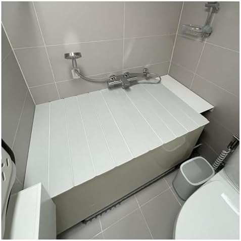 Folding Bathtub Cover Caddy Tray - Waterproof PVC Insulation Lid, Scalable Dust-Proof Board for Luxury Spa, Reading & Relaxation, 0.6cm Thickness (70x150cm)