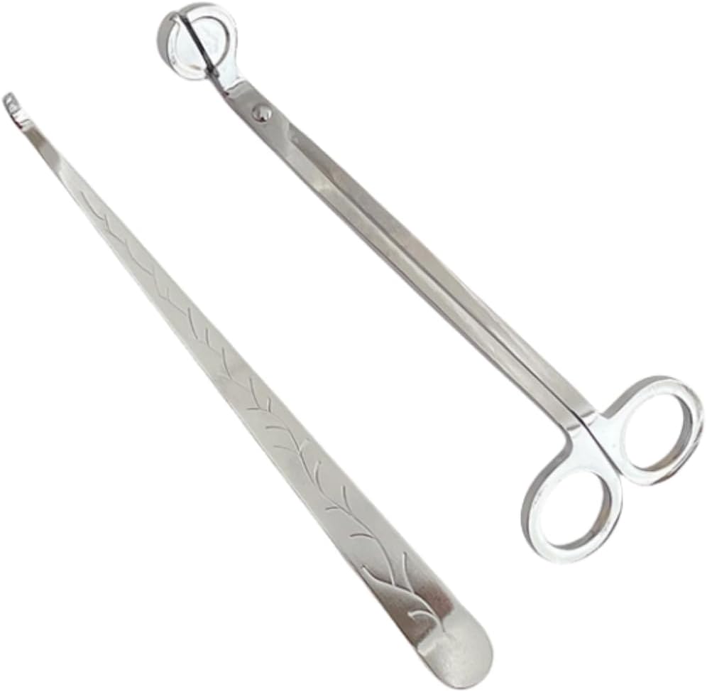 Candle Wick Trimmer and Candle Snuffer Hook Set, Copper-plated nickel material, Sharp Scissors for Precise Wick Trimming