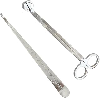 Candle Wick Trimmer and Candle Snuffer Hook Set, Copper-plated nickel material, Sharp Scissors for Precise Wick Trimming