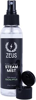 ZEUS Eucalyptus Steam Mist, Natural Aromatherapy Shower Spray (4 oz) | Created to Ease Congestion, Boost Clarity, Prep Skin for Grooming & Elevate Bath with Pure Eucalyptus Oil (Made in USA)