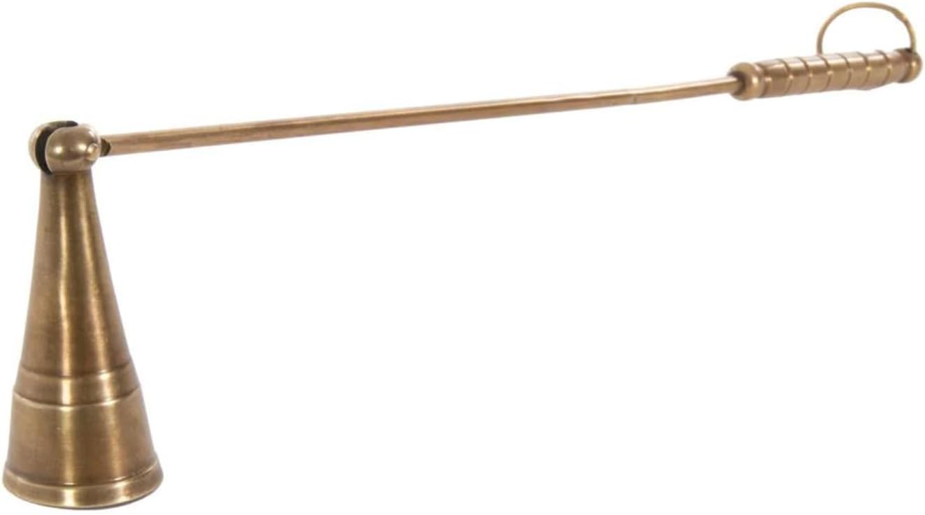 Alice Lane Antique Brass Candle Snuffer Home Collection – Refined Elegance with Elongated Thin Handle – Candle Wick Accessory – Flame Extinguisher