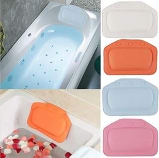 ZPSHYD Bathtub Pillow, Soft Foam Padded Spa Bath Pillow Tub Headrest Head Neck Back Cushion Bathroom for Bubble Soaking Bath (White)