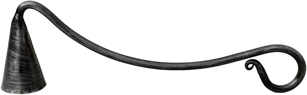Living Ideas Hand Forged Wrought Iron Candle Snuffer - Handmade for Home, Classic Look, Black Antique Finish