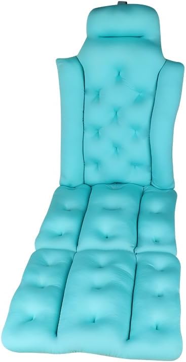 Full Body Bath Pillow for Bathtub, Thick & Luxury Bathtub Cushion with 144 Suction Cups, Bathtub Pillows for Head & Neck, Back Support, Ideal Bath Accessories for Gifts Spa, Soaking, Tub (Blue)