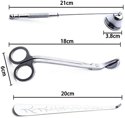 Candle Accessory Gift Pack,3 in 1 Candle Accessories Set with Candle Bell Snuffers, Wick Trimmer and Candle Wick Dipper