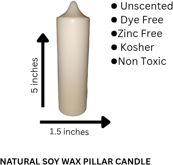 Soy Wax Pillar Candle, 1.5 x 5 Inches – Hand-Poured, Natural Home Décor Accent (You Receive Only 1)