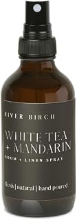 River Birch White Tea + Mandarin Scented Linen and Room Spray | Home Fragrance | 4 oz Glass Amber Bottle | Luxury Signature Scent | Handmade in Texas