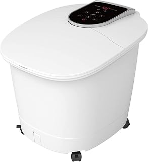 Foot Spa Bath Massager with Heat Bubbles Vibration 3 in 1 Function 6 Masssage Rollers Digital Temperature Control Pedicure Tub Bath for Feet Home Use