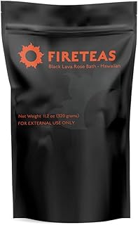 Black Lava & Roses Bath Salt - Hiwa Kai Hawaiian Sea Salt w/Activated Charcoal, Sweet Orange Essential Oil, Rose Petals