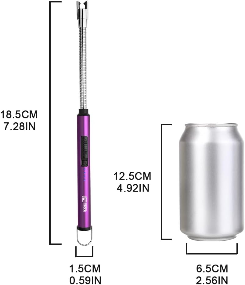 Candle Lighters USB Rechargeable Arc Electric Lighter with 360° Flexible Neck for Candle BBQ Camping (Purple)