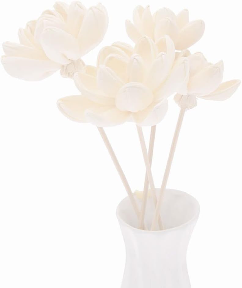 Rattan Diffuser Flowers 1/4-Pack | Aromatherapy Sticks for Essential Oils, Handmade Home Fragrance Decor with Natural Rattan Stems(1)