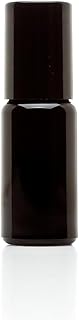 Infinity Jars Black Ultraviolet Glass Bottle 10 Ml (.34 fl OZ) w/Glass Ball Roll on Tip Screw top Bottle for Essential oil, Airtight Cosmetic Containers Roller Bottles with Black Cap 3-Pack