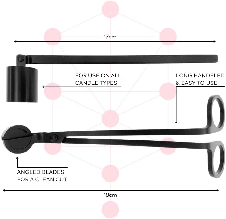 Candle Wick Trimmer and Candle Snuffer Accessory Set I Great Gift for Him or for Her (Black)