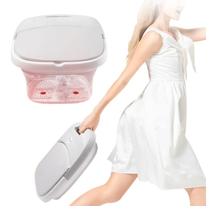 Collapsible Pedicure Foot Spa Electric Foot Bath Spa with Heat and Massage, Bubble, Foot Massager Spa for Feet Stress Relief Soaker Home Basin