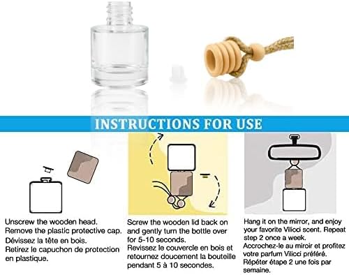Car Oil Diffusers Hanging 8ml– 30pcs Refillable Cylinder Car Diffuser Bottle for Essential Oils, DIY Air Freshener Pendant for Vehicle, Gift, Closet Use