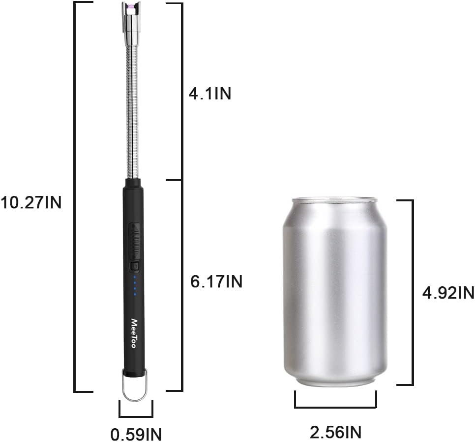 MeeToo Lighter, Electric Candle Rechargeable USB Lighter Plasma Arc for Candle Christmas Birthday Camping Black