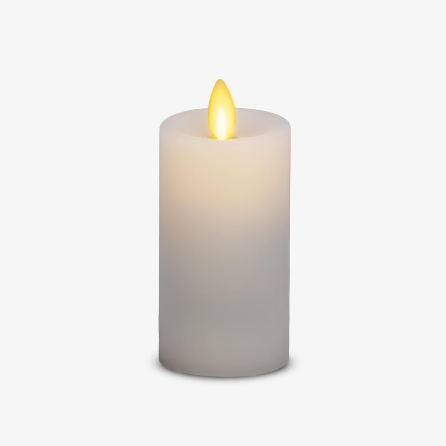 Luminara Classic Slim Flameless LED Candle, White 2" x 4.25", Battery Operated Moving Flame Pillar w/Timer, Safe Realistic Wax Candle, Home Decor