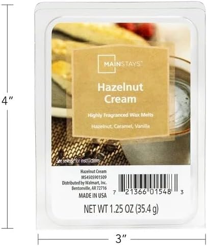Maclock Mainstays Scented Wax Cubes 1.25oz 4-Pack (Hazelnut Cream), MS264