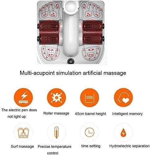 Foot Bath Massager with Heat Bubbles and 4 Massage Rollers, Foot Spa Basin Pedicure Soaking Feet with Adjustable Temperature, Comfortable Relax Home Spa Experience