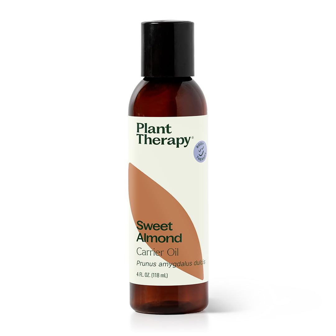 Plant Therapy Sweet Almond Oil 4 oz – 100% Pure, Massage & Aromatherapy Carrier Oil, Unscented, Made in USA