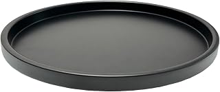 Round Metal Candle Plate, Black Candlestick Tray, Modern Candle Holders and Dish for Table, Decorative Serving Tray, Large Candle Charger Plate(14 inches)