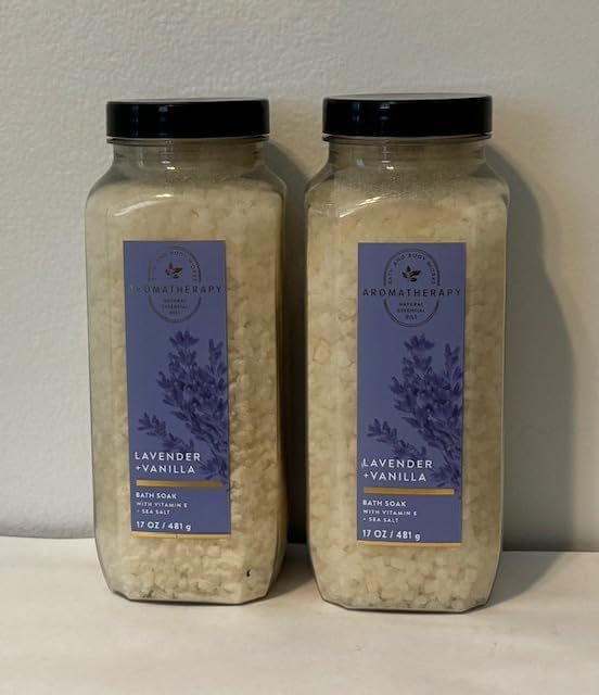 Lavender Vanilla Bath Soak (17 oz / 481 g) 2-Piece Set.