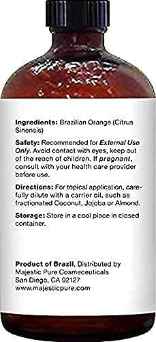 Majestic Pure Brazilian Orange Essential Oil with Clove Leaf Essential Oil - 100% Pure and Natural, Therapeutic Grade Oils – 4 fl oz Each