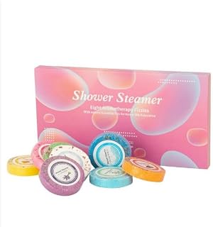 Shower Steamers Aromatherapy Made with Natural Essential Oils Long Lasting Aroma to Deliver Home Spa Experience, Individually Wrapped, Gift Ready Packaging for Women 8 Packs