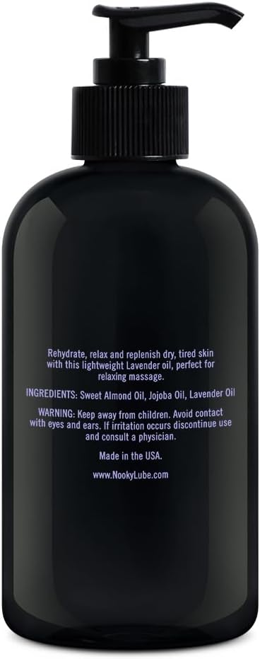 Nooky Massage Oil with Sweet Almond Oil, for Massaging 16 Ounce (Lavender)