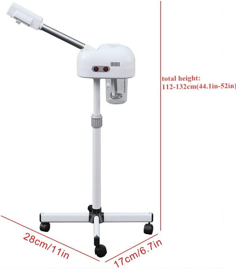 Professional Facial Steamer, Ozone Spa Face Steamer on Wheels, Professional Skin Care Equipment, Esthetician Steamer for Salon Beauty and Spa, Mist Face Steamer for Skin Care, Adjustable Height
