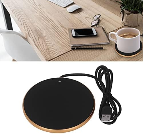 5V 2A USB Candle Warmer, 4.1in Coffee Mug Cup Warmer With Smart Power Off Function, 55C Constant Temperature for Home and Office (Gold)