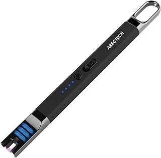 ARECTECH Electric Candle Lighter Rechargeable USB Long Gill Lighter for Candle Cooking Camping BBQs Fireworks Black