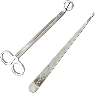 Candle Extinguishing Set, Nickel-Plated Copper, Modern Simplicity Style, Wick Cutter and Snuffer Hook, 7.09 and 7.87 Inch